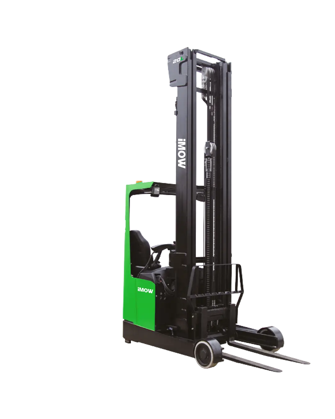 iMOW markasına ait CQD20L modeli bir elektrikli istifleyici yer almaktadır. Bu model, 2000 kg taşıma kapasitesine sahip olup, dar alanlarda ve yüksek raf sistemlerinde kullanım için optimize edilmiştir.