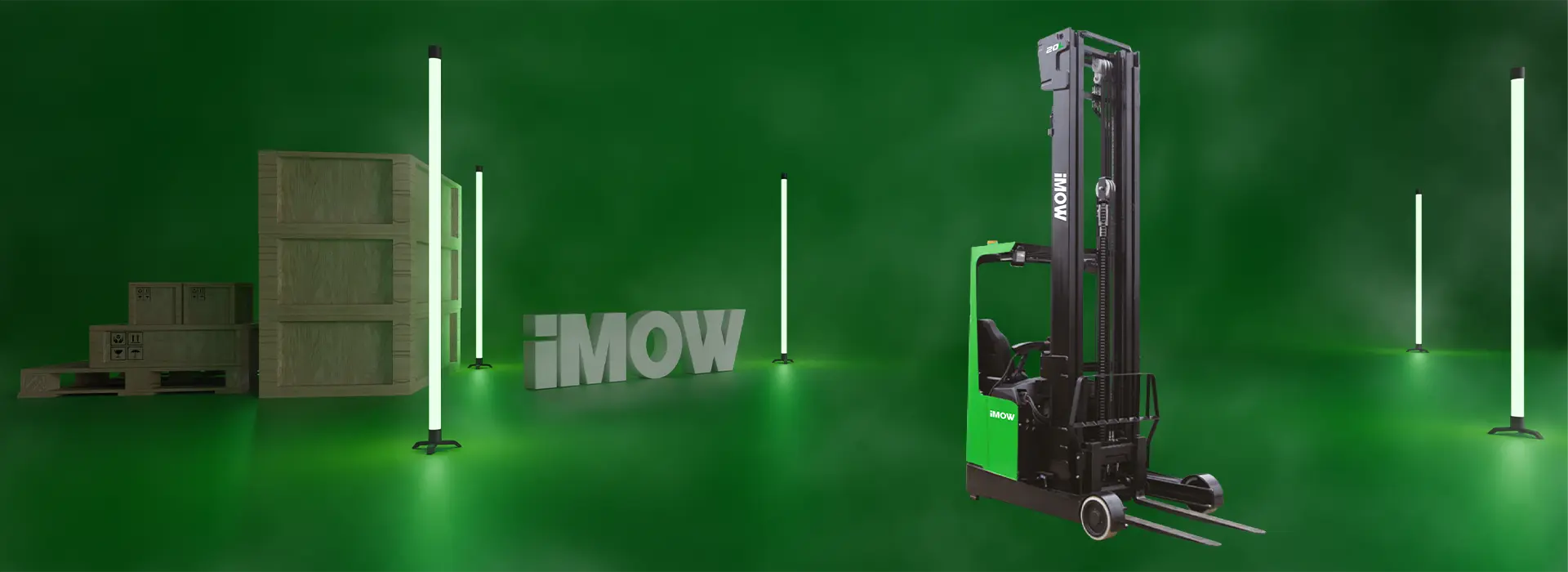 iMOW markasına ait CQD20L modeli bir elektrikli istifleyici yer almaktadır. Bu model, 2000 kg taşıma kapasitesine sahip olup, dar alanlarda ve yüksek raf sistemlerinde kullanım için optimize edilmiştir.